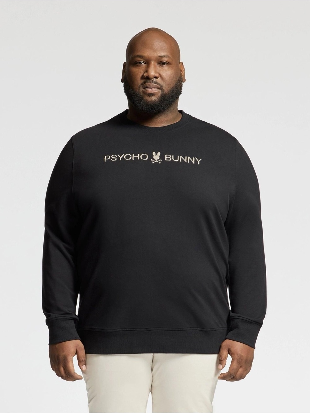 Psycho Bunny Black Crewneck Metallic Logo M